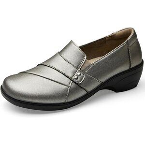 Kordal Women's Bronze Slip-Ons Lightweight Leather Stylish Casual Loafers Shoes